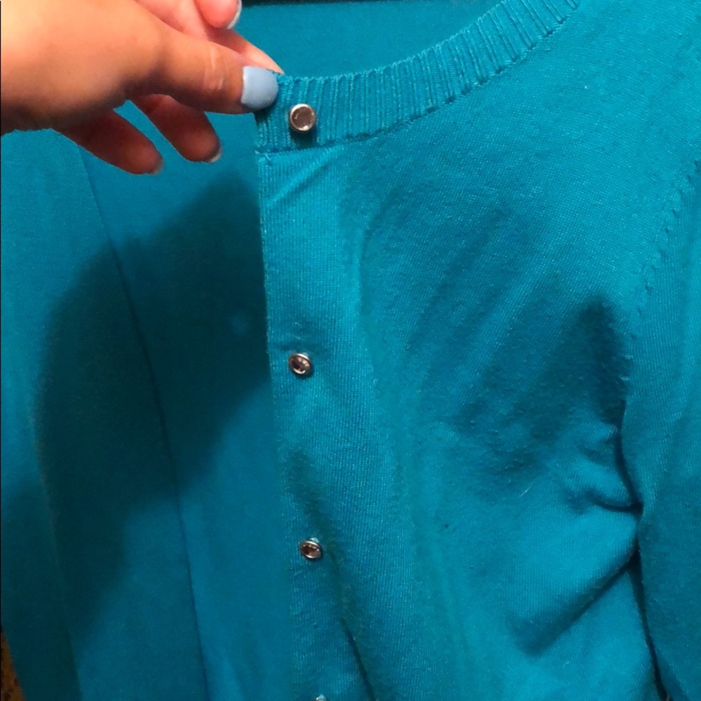 Turquoise 3/4 cardigan from express